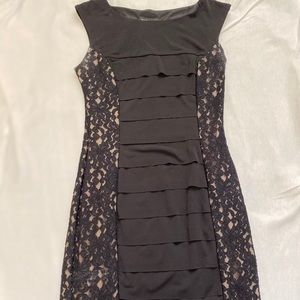 Sleeveless Black & Tan Dress